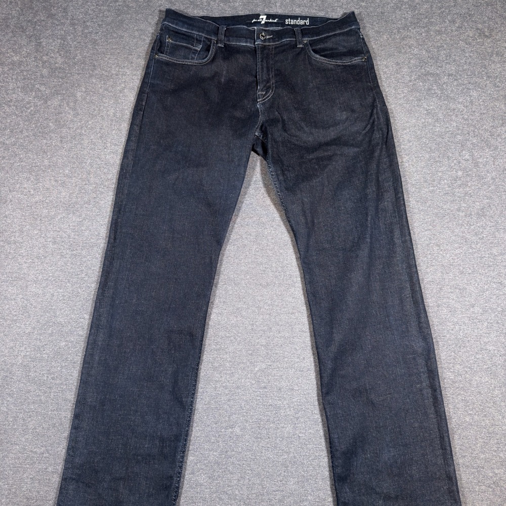 For All Mankind Standard Jeans Mens 34x31 Dark Wash Straight Leg Denim Stretch
